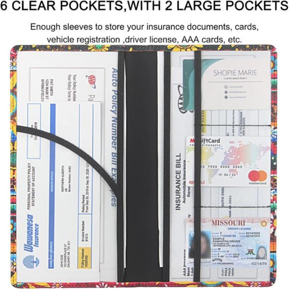 Premium Car Registration & Insurance Card Holder with Magnetic Shut - Picture 4 of 7